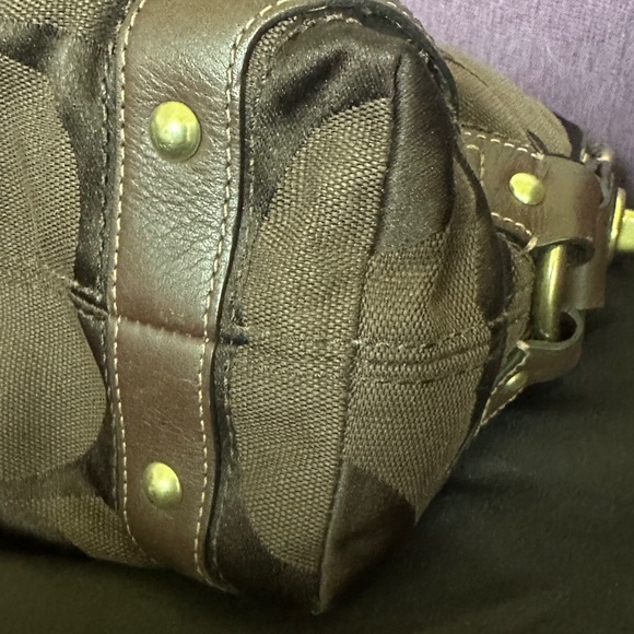 10619 Coach Carly Brown Signature Hobo Bag and Legacy Lined Wallet Wristlet - Picture 7 of 7